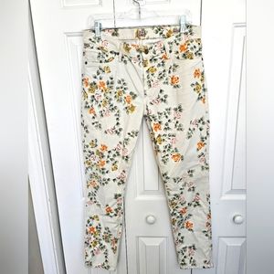 Citizens of Humanity by Jerome Dahan beige/floral denim trousers, size 31